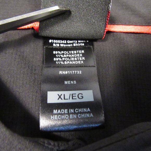 Gerry Men's XL Black Button Down Hiking Shirt Front Zip Pocket Lightweight - Picture 4 of 12